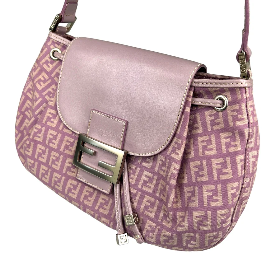 FENDI MONOGRAM CANVAS SHOULDER BAG - PURPLE - Image 4