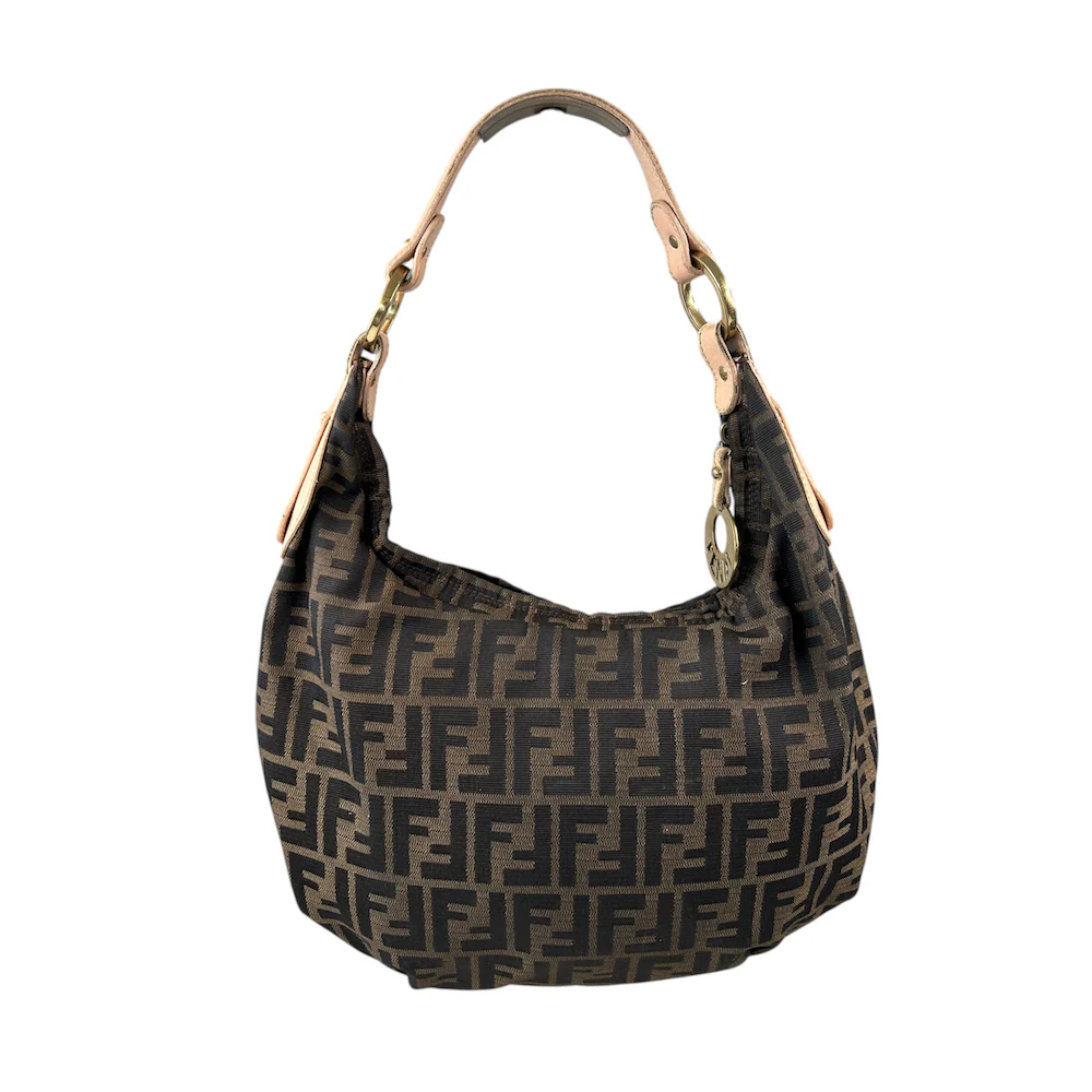FENDI ZUCCA CANVAS CRESCENT BAG