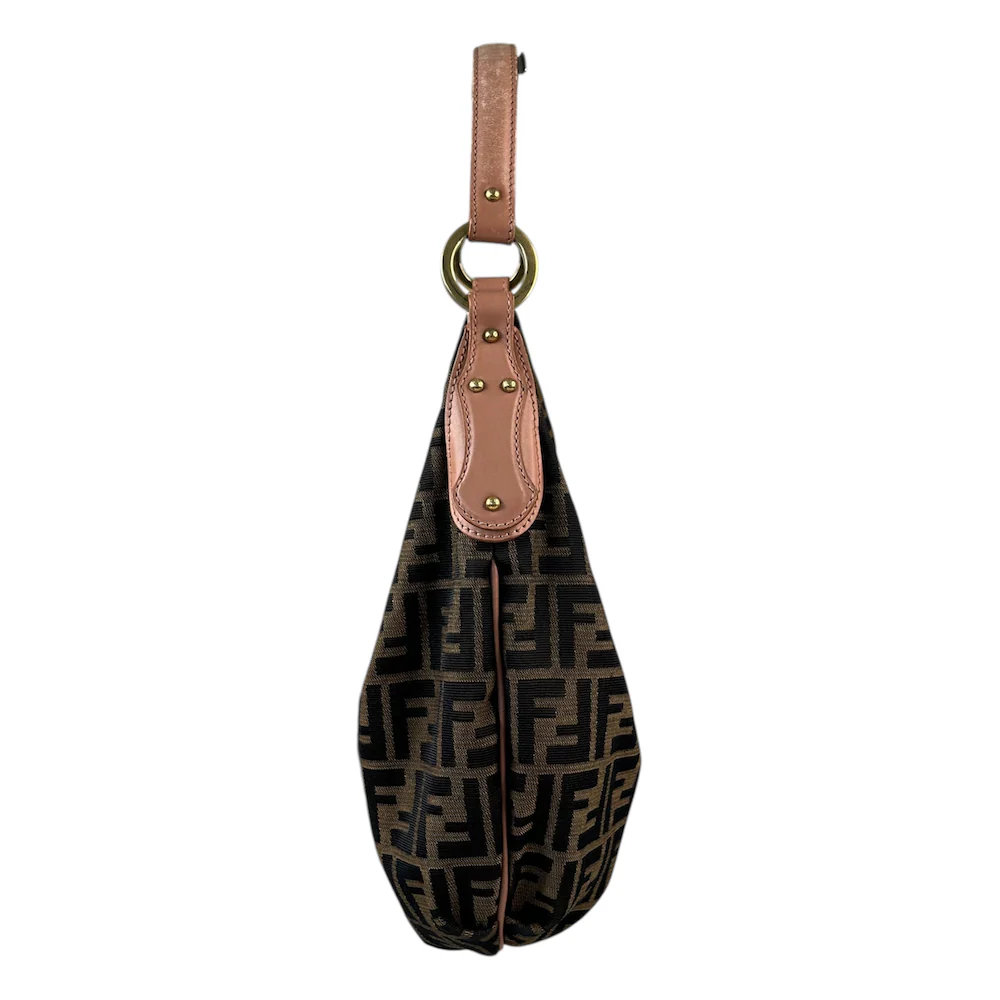 FENDI ZUCCA CANVAS HOBO SHOULDER BAG - Image 3