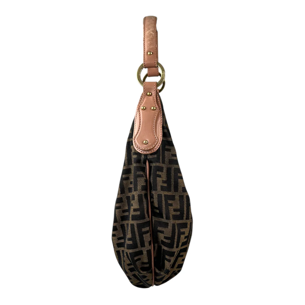 FENDI ZUCCA CANVAS HOBO SHOULDER BAG - Image 4