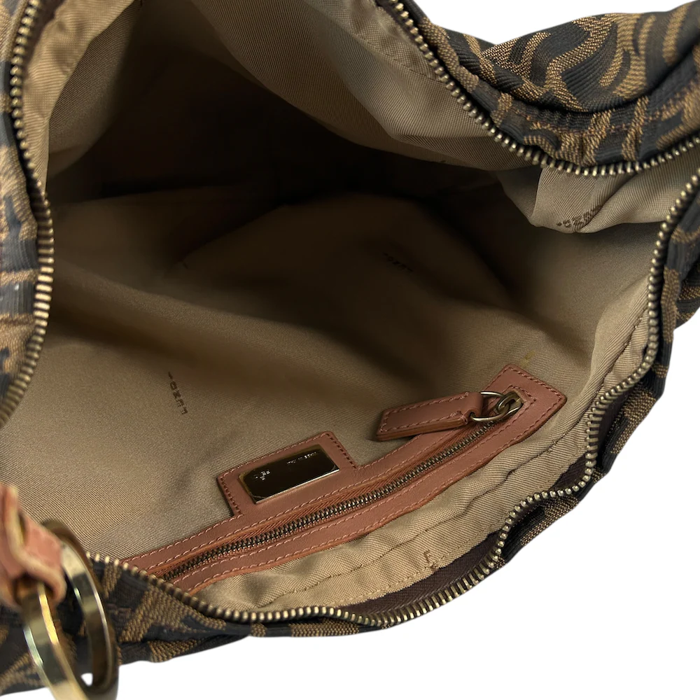 FENDI ZUCCA CANVAS HOBO SHOULDER BAG - Image 6
