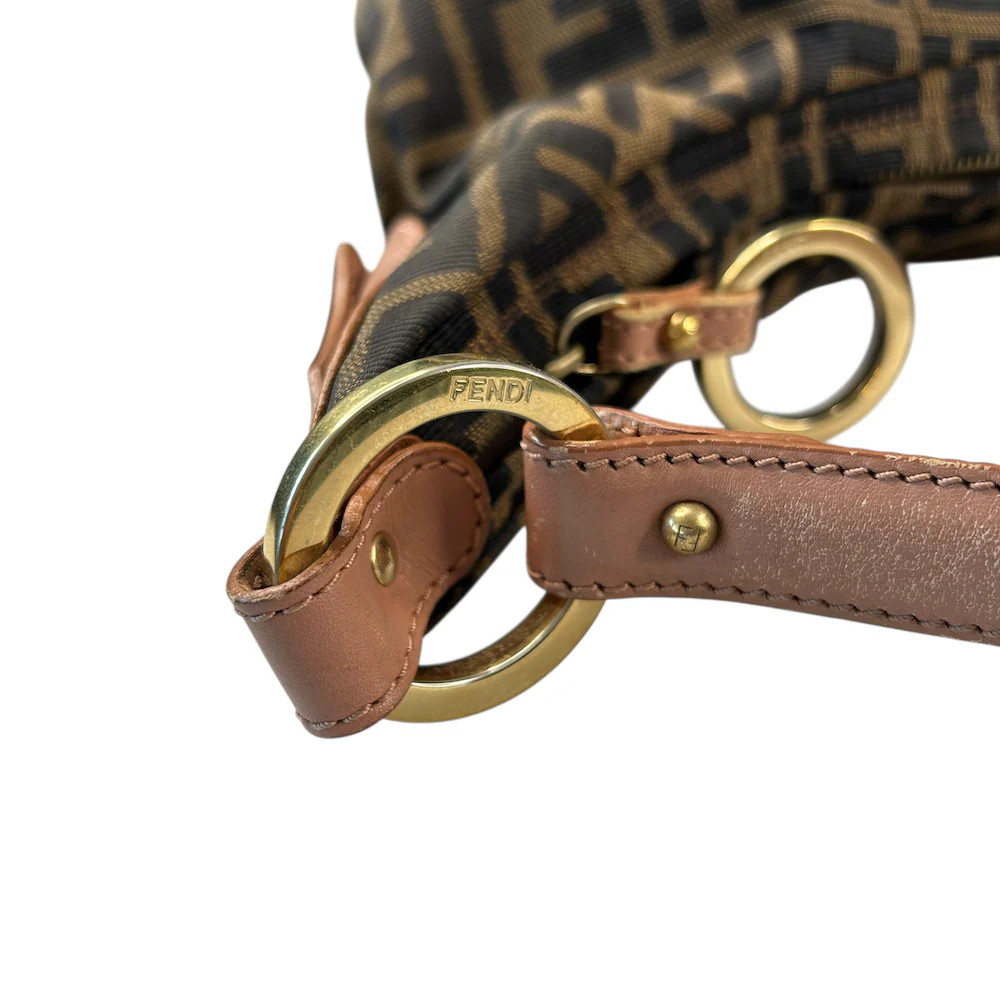 FENDI ZUCCA CANVAS HOBO SHOULDER BAG - Image 9