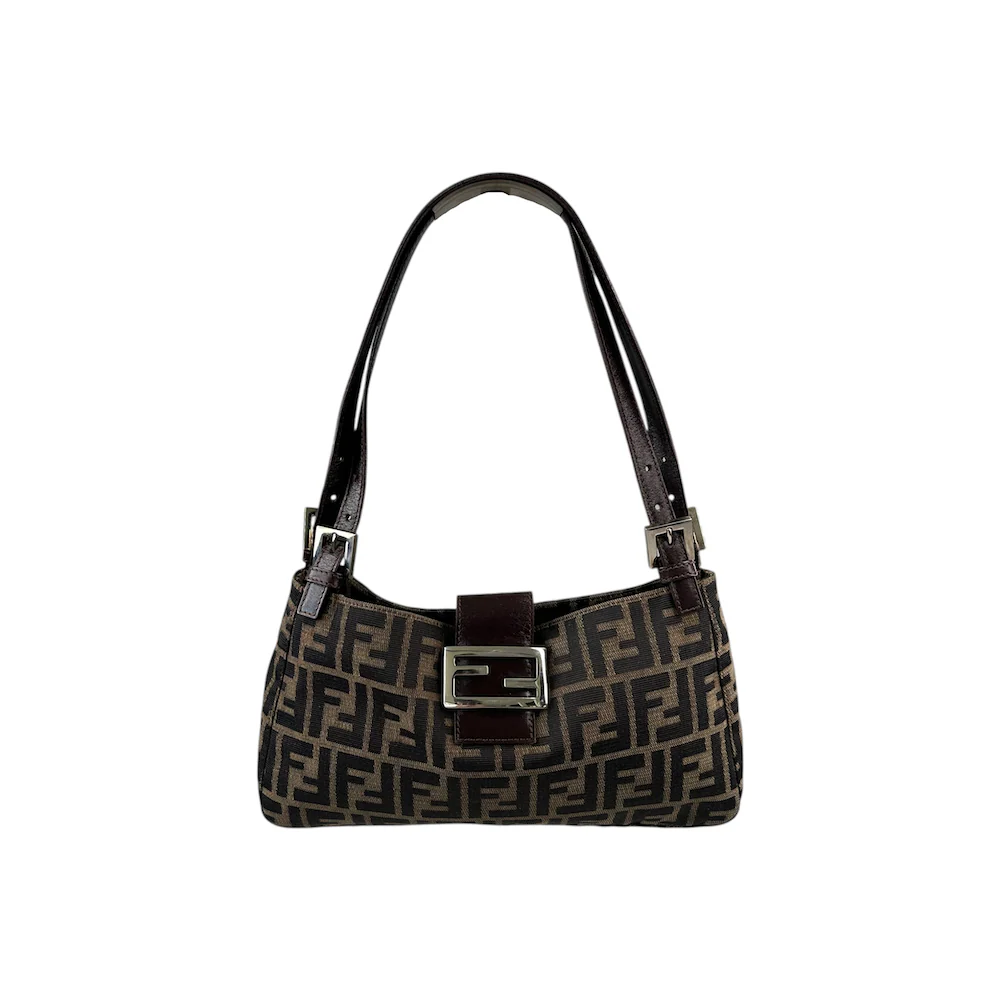 FENDI ZUCCA CANVAS SHOULDER BAG