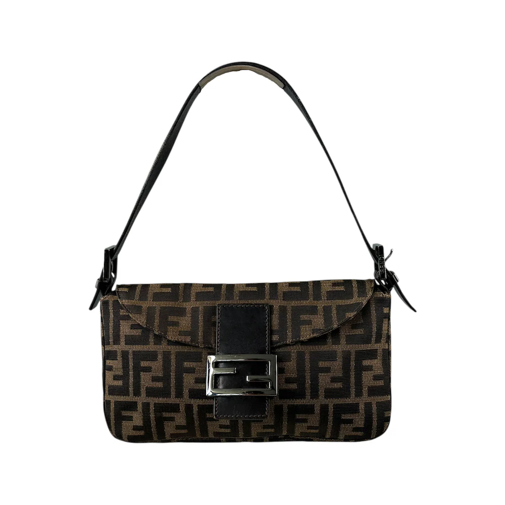 FENDI ZUCCA DOUBLE FLAP BAGUETTE BAG - Image 2