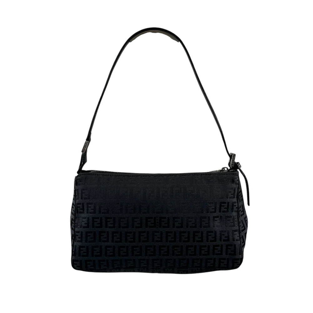 FENDI ZUCCHINO CANVAS SHOULDER BAG - BLACK - Image 2