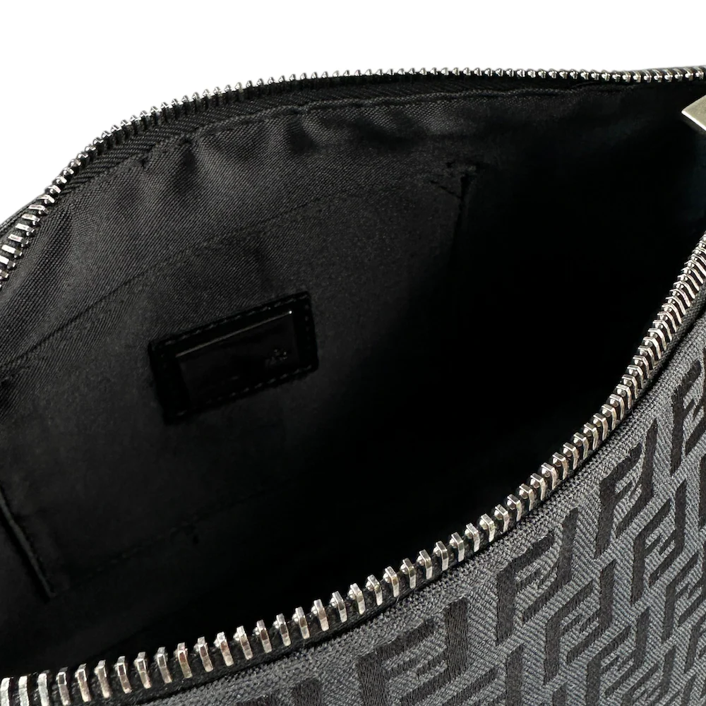 FENDI ZUCCHINO CANVAS SHOULDER BAG - BLACK - Image 5