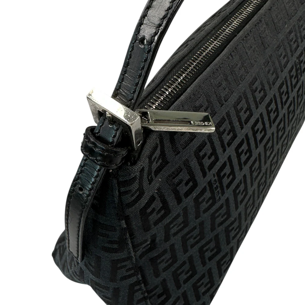 FENDI ZUCCHINO CANVAS SHOULDER BAG - BLACK - Image 6