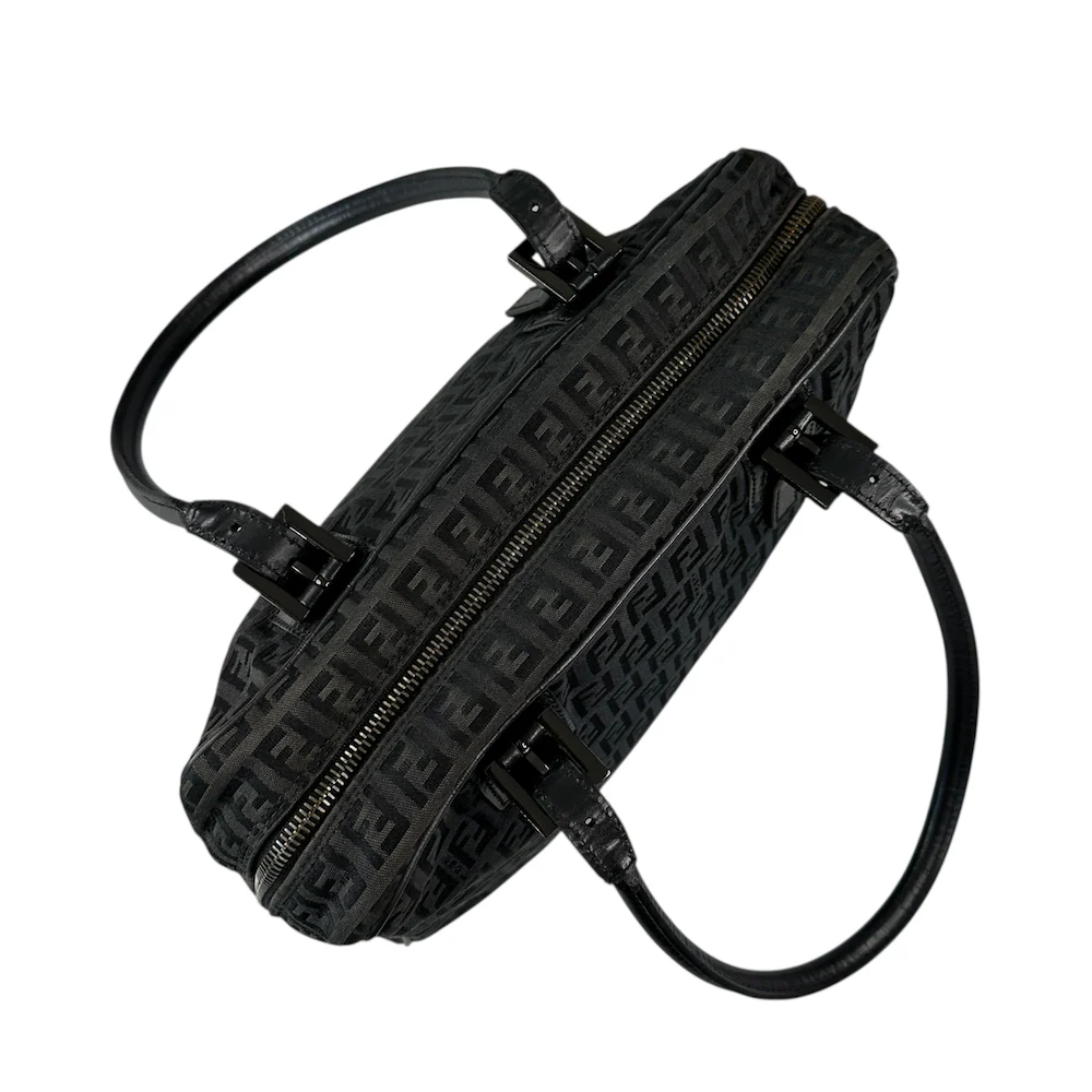 FENDI ZUCCHINO CANVAS SHOULDER BAG - BLACK - Image 5
