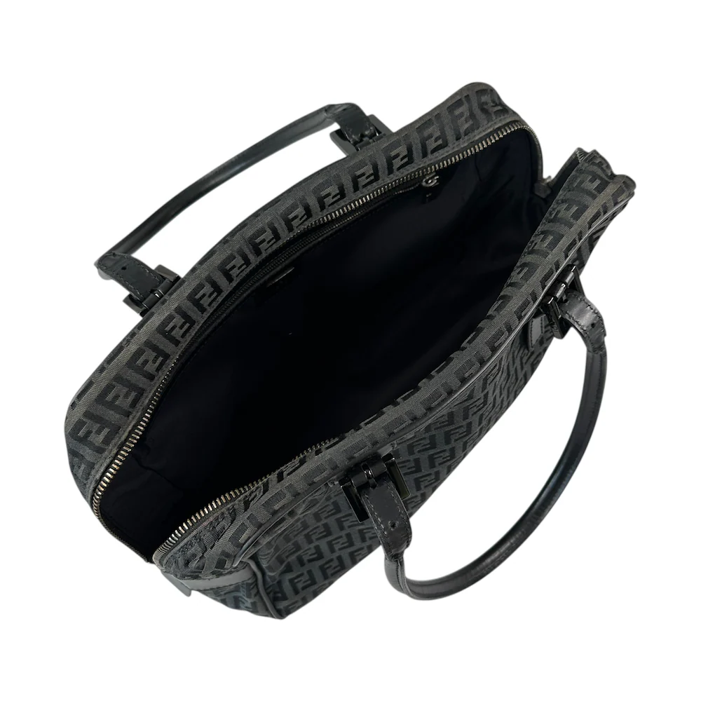 FENDI ZUCCHINO CANVAS SHOULDER BAG - BLACK - Image 6