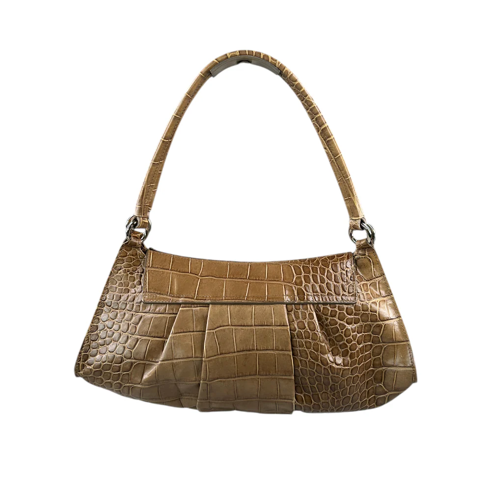 FURLA CROCODILE PRINT SHOULDER BAG - BROWN - Image 2