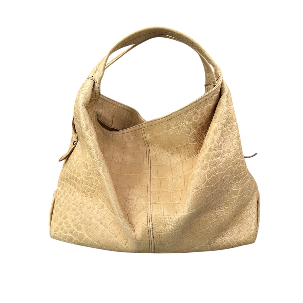 FURLA CROCODILE PRINT SHOULDER BAG - TAN - Image 2