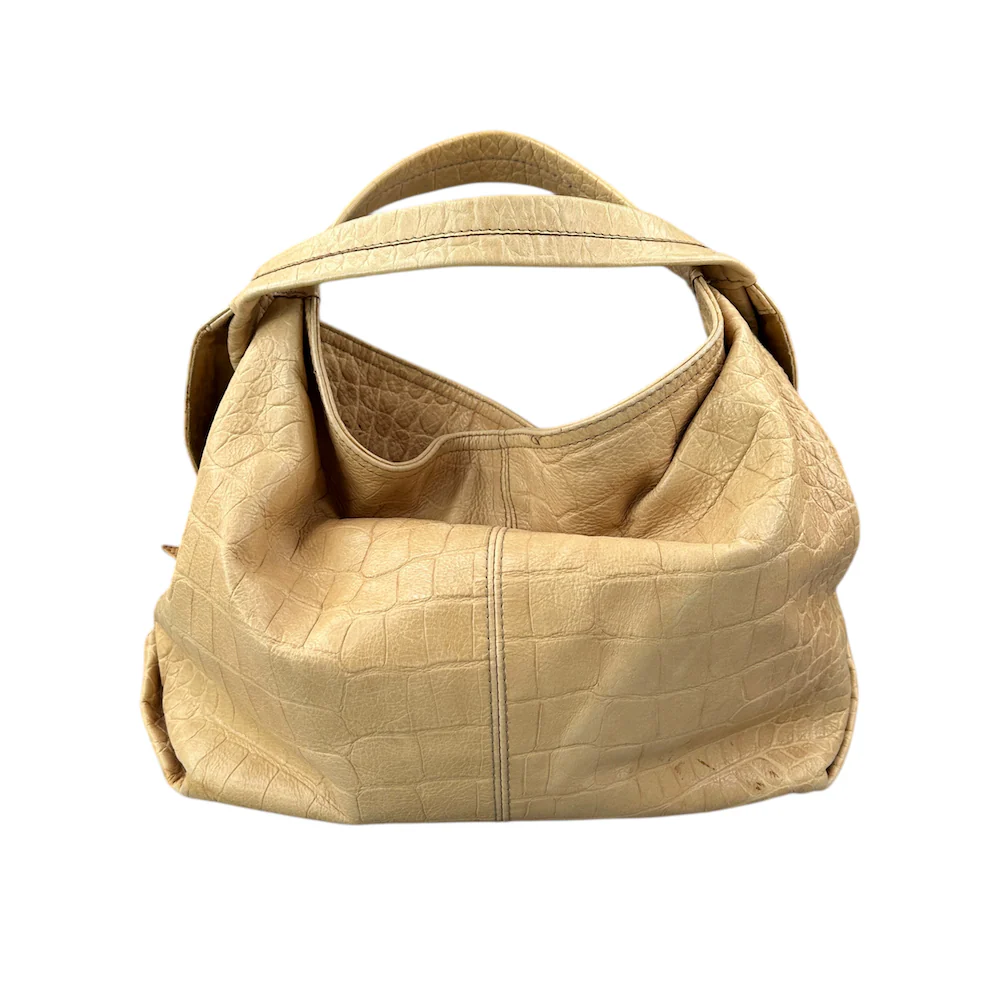 FURLA CROCODILE PRINT SHOULDER BAG - TAN - Image 3