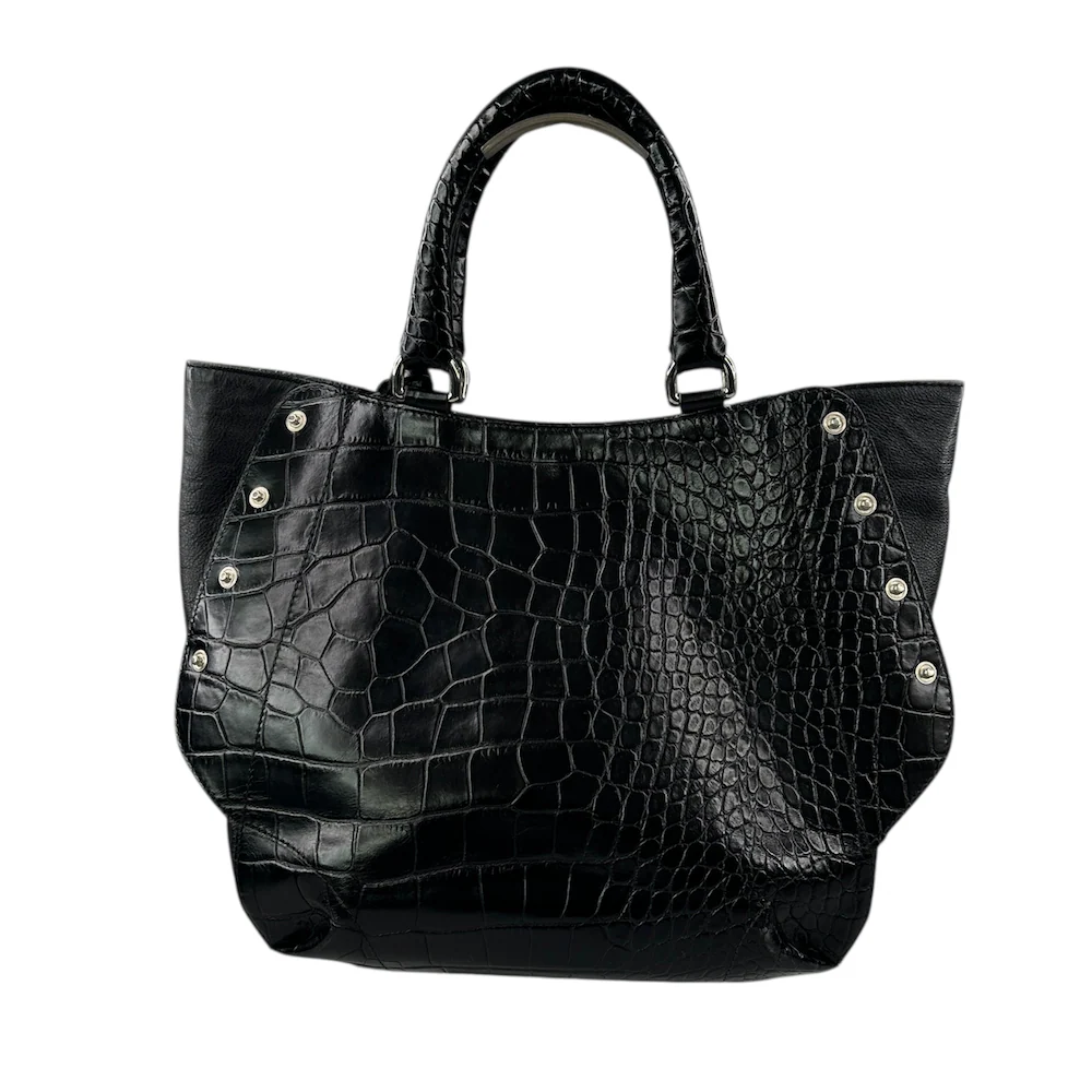 FURLA CROCODILE PRINT TOTE BAG - BLACK - Image 2