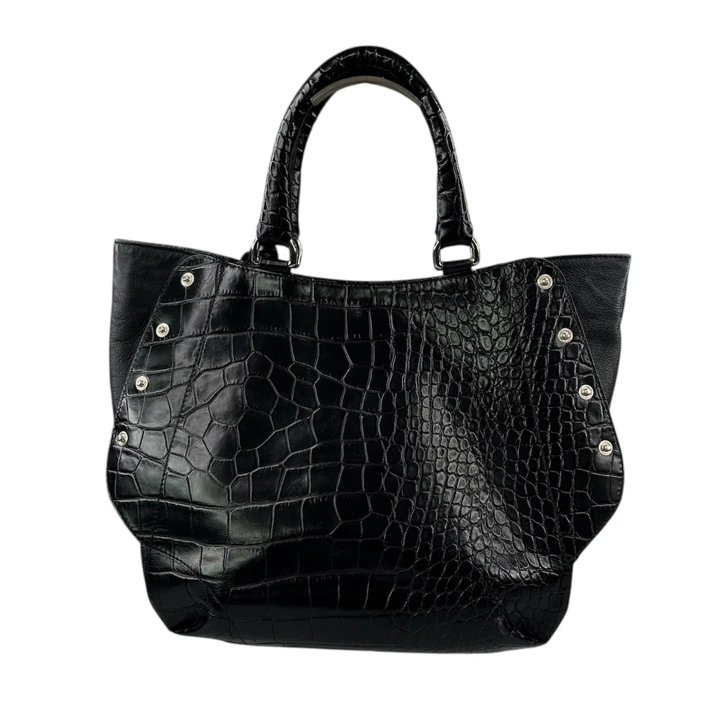 FURLA CROCODILE PRINT TOTE BAG - BLACK - Image 3