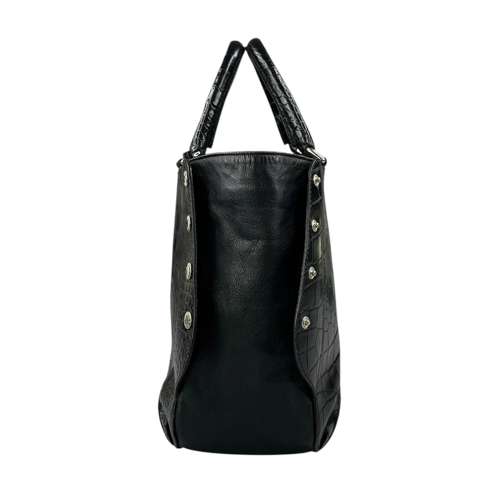 FURLA CROCODILE PRINT TOTE BAG - BLACK - Image 6