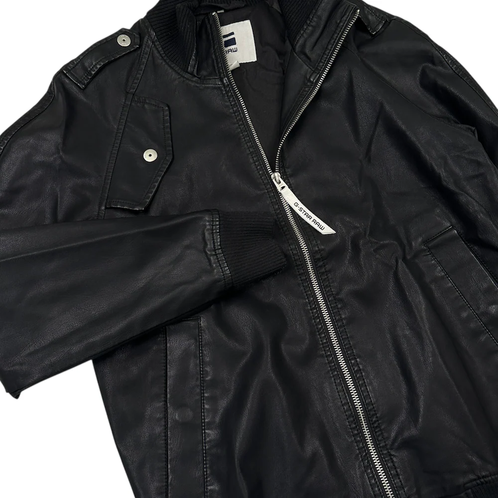 G-STAR RAW FAUX LEATHER JACKET - BLACK - Image 3