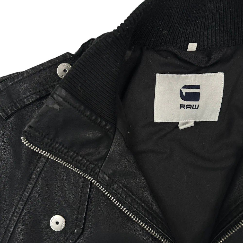 G-STAR RAW FAUX LEATHER JACKET - BLACK - Image 4