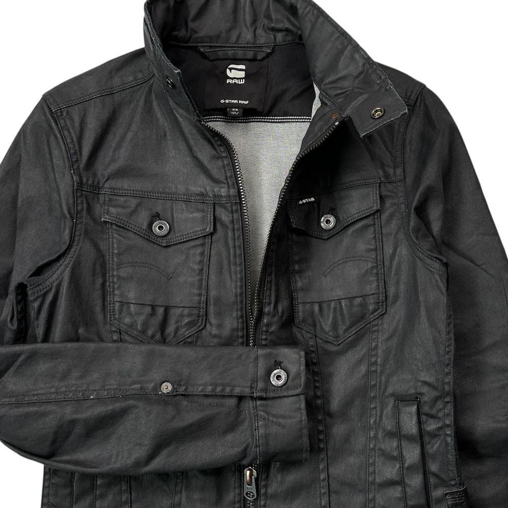 G-STAR RAW WAXED DENIM JACKET - BLACK - Image 3