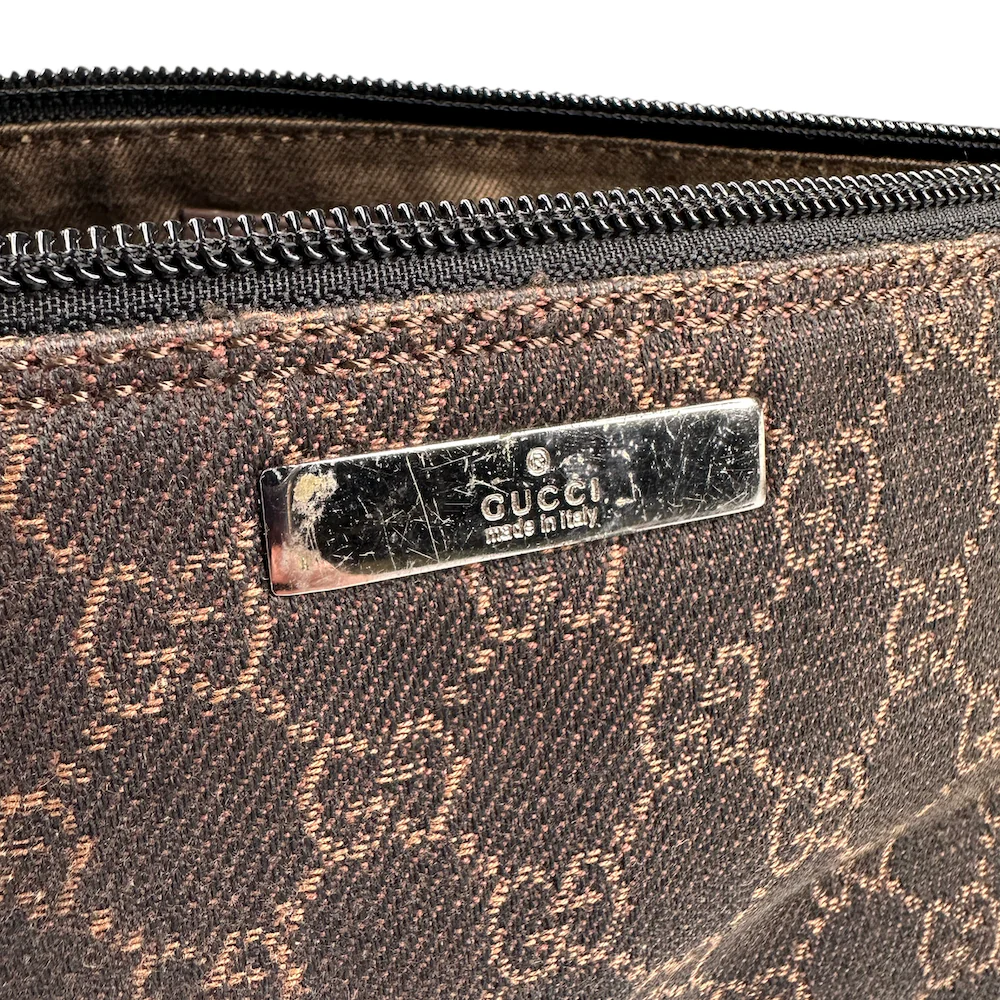 GUCCI GG CANVAS BOAT POCHETTE - BROWN - Image 10