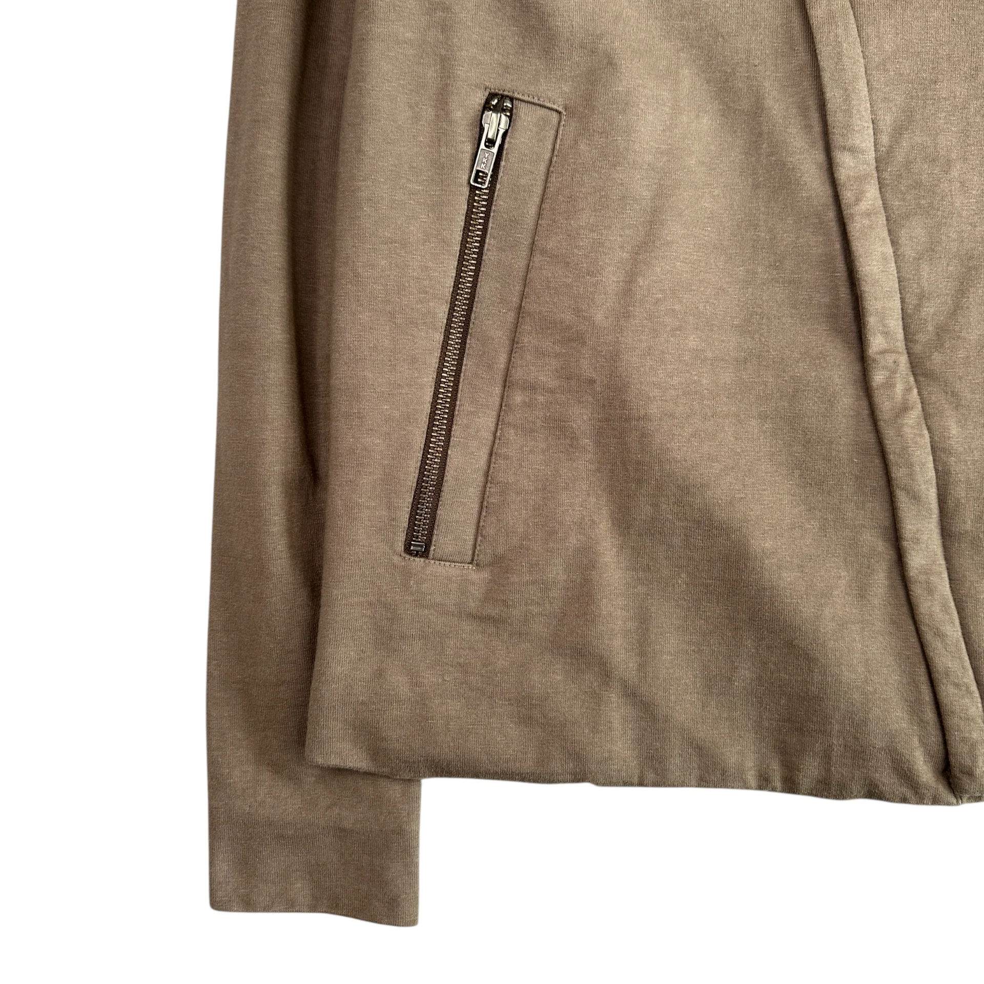 HELMUT LANG ASYMMETRICAL ZIP JACKET - LIGHT BROWN - Image 4
