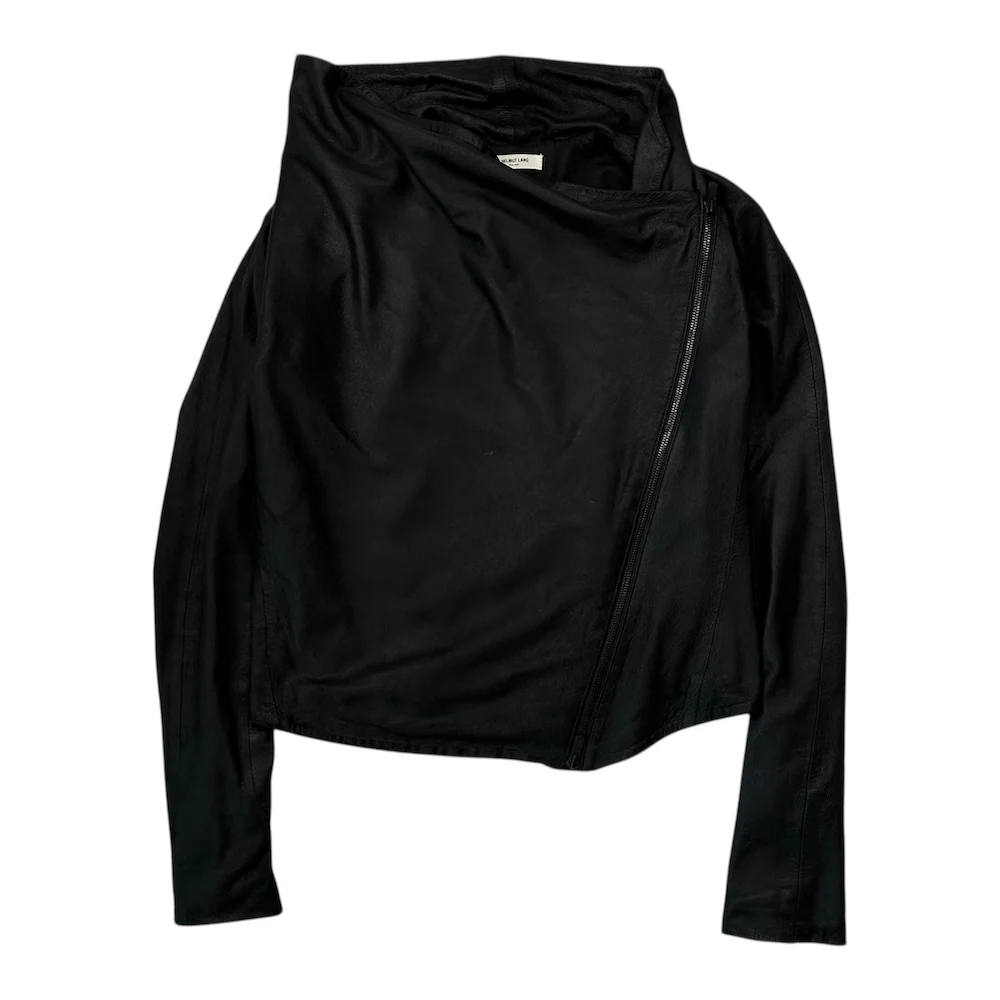 HELMUT LANG SHEEP LEATHER ASYMMETRICAL JACKET