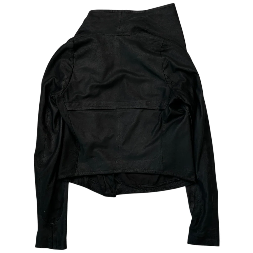 HELMUT LANG SHEEP LEATHER ASYMMETRICAL JACKET - Image 3