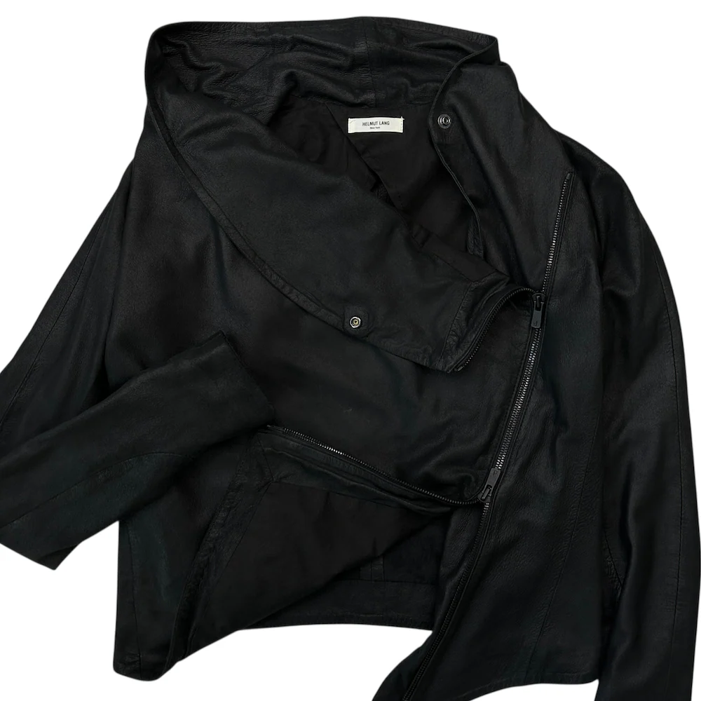 HELMUT LANG SHEEP LEATHER ASYMMETRICAL JACKET - Image 4