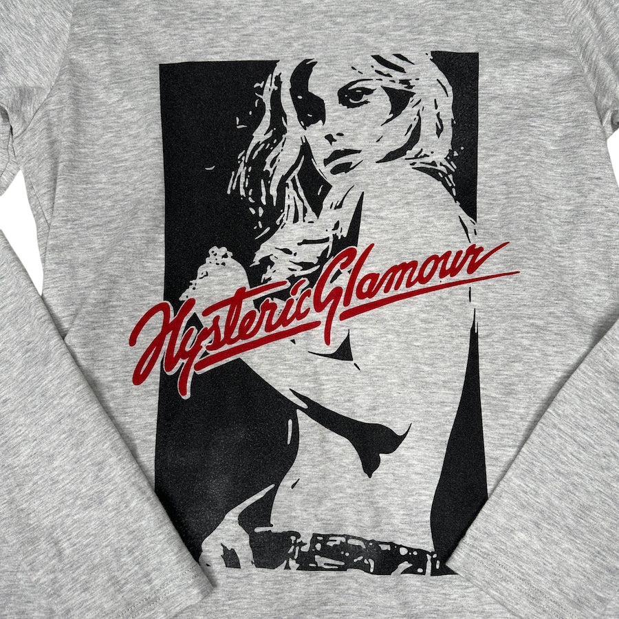 HYSTERIC GLAMOUR CURSIVE LOGO LONG SLEEVE - GREY 94HGRF - Image 3
