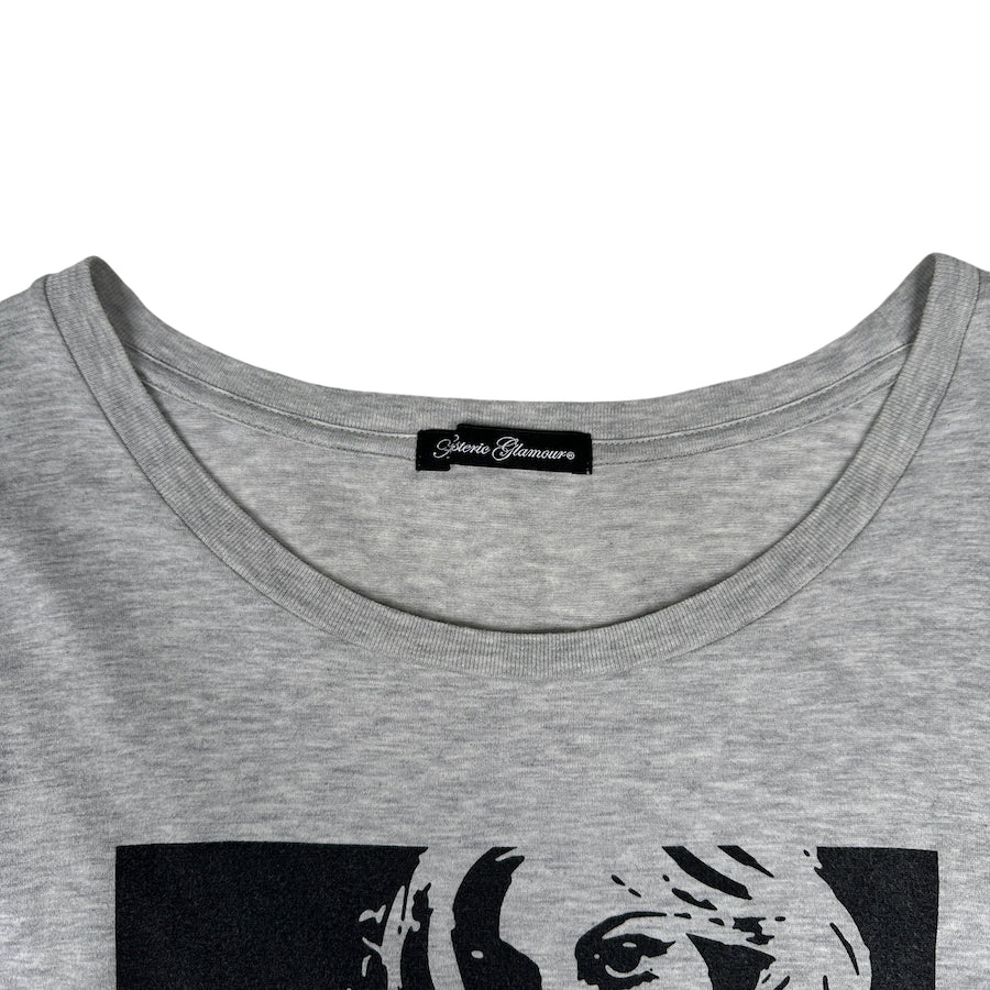 HYSTERIC GLAMOUR CURSIVE LOGO LONG SLEEVE - GREY 94HGRF - Image 6