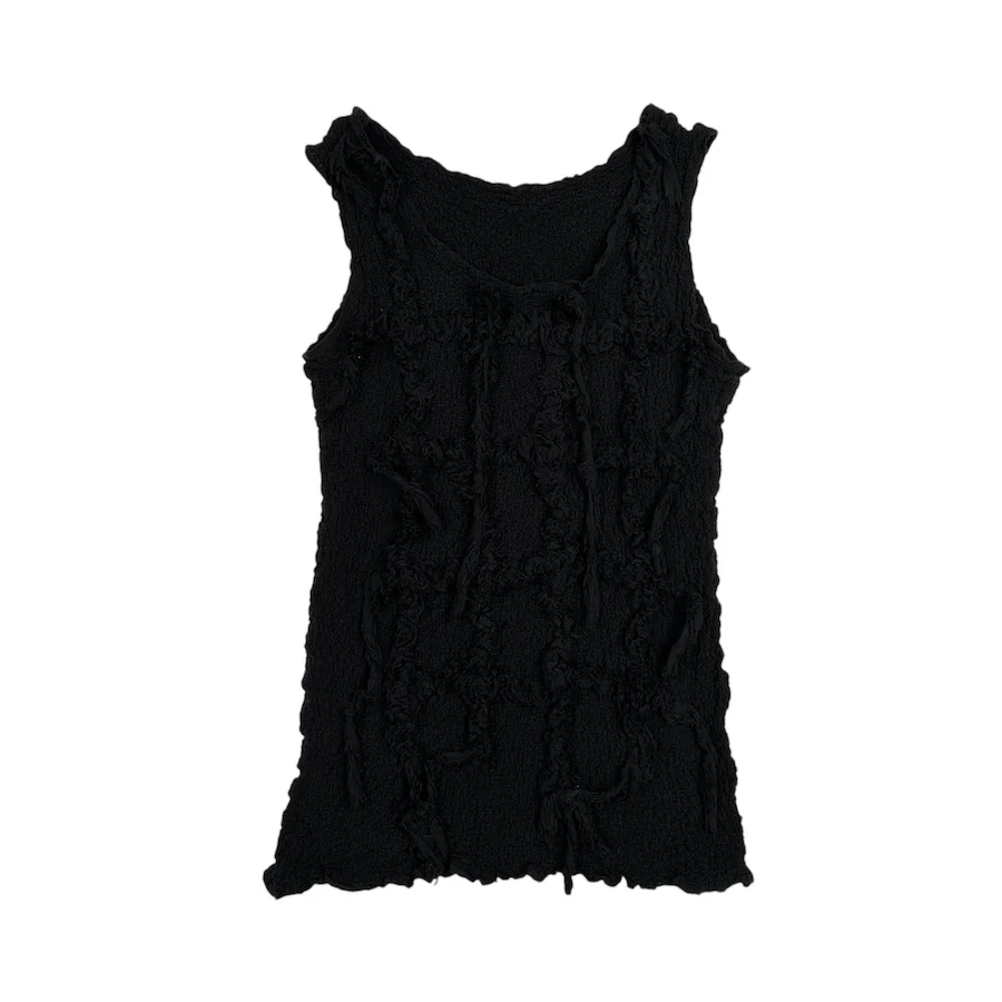 ISSEY MIYAKE ME CAULIFLOWER TANK TOP - BLACK