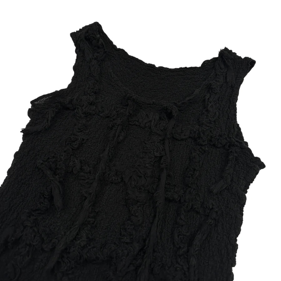 ISSEY MIYAKE ME CAULIFLOWER TANK TOP - BLACK - Image 4