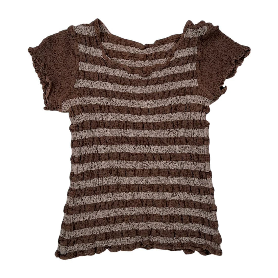 ISSEY MIYAKE ME CAULIFLOWER STRIPED T-SHIRT