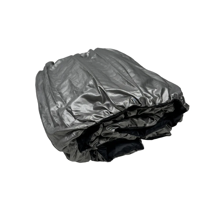 (NEW) ISSEY MIYAKE PUFFER DOWN SCARF - SILVER / BLACK - Image 5