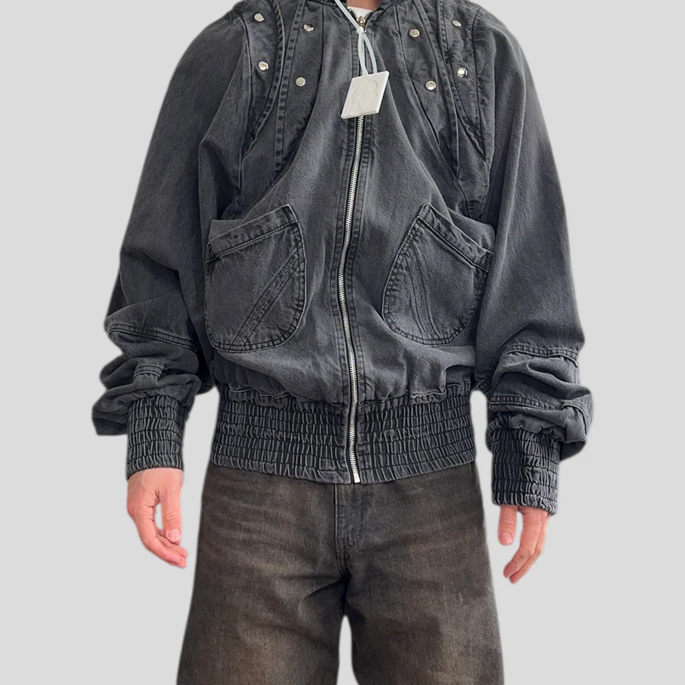 KYONJIR ARMOR BOMBER JACKET - GREY - Image 2