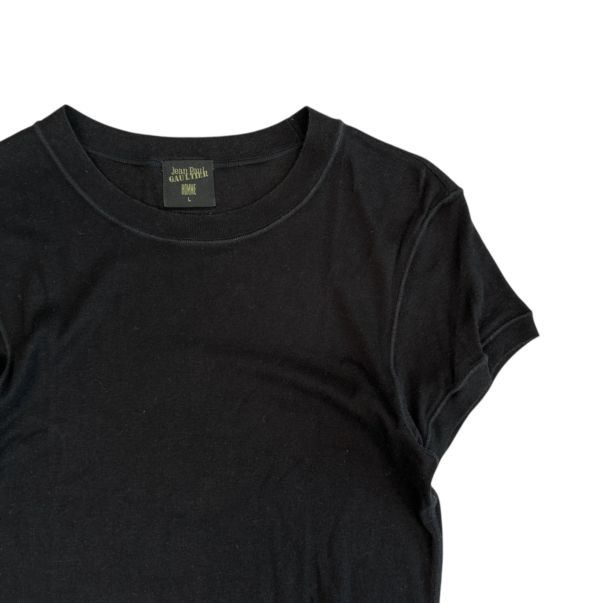 (L) JEAN PAUL GAUTIER HOMME FITTED T-SHIRT - BLACK - Image 3