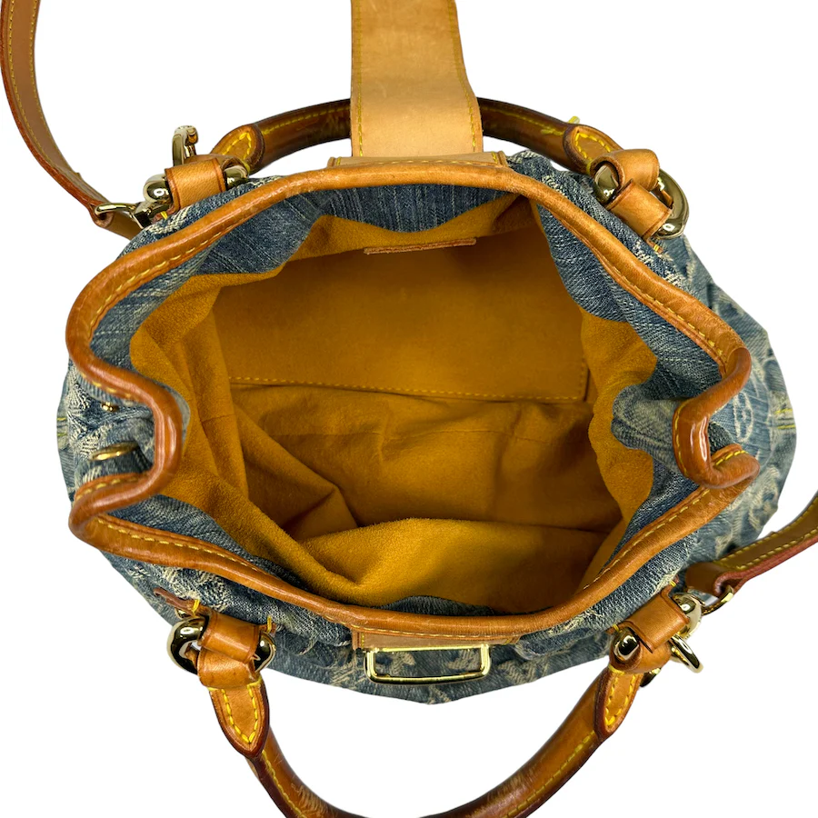 LOUIS VUITTON DENIM PLEATY W/ ADDITIONAL CROSSBODY STRAP - Image 10