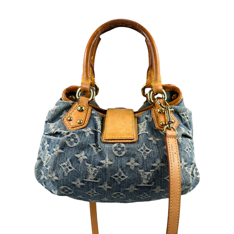 LOUIS VUITTON DENIM PLEATY W/ ADDITIONAL CROSSBODY STRAP - Image 2