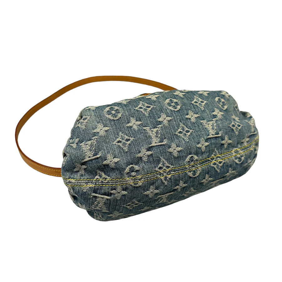 LOUIS VUITTON DENIM PLEATY W/ ADDITIONAL CROSSBODY STRAP - Image 5