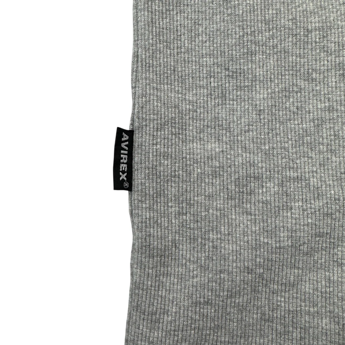 (M) AVIREX RIBBED V NECK T-SHIRT - GREY - Image 4