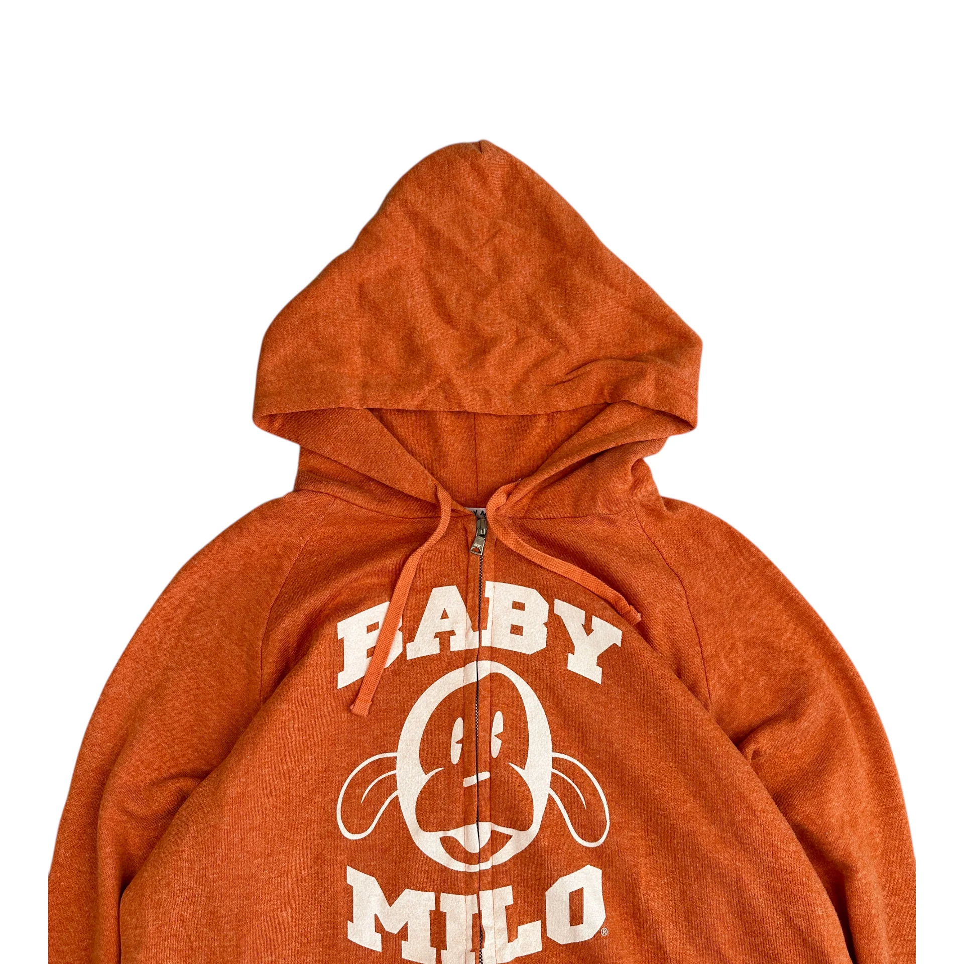 (M) BABY MILO ZIPPED LOGO HOODIE - ORANGE - Image 3