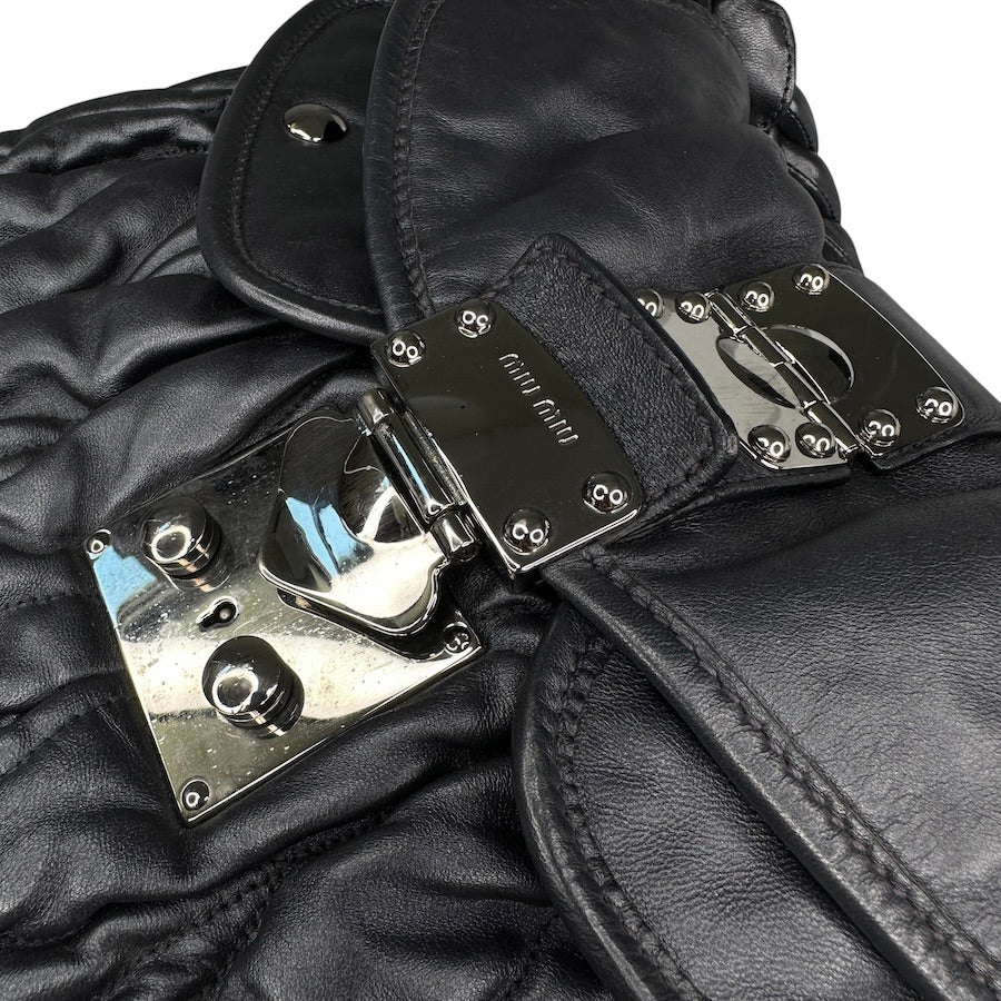 MIU MIU BLACK COFFER SHOULDER BAG - Image 5