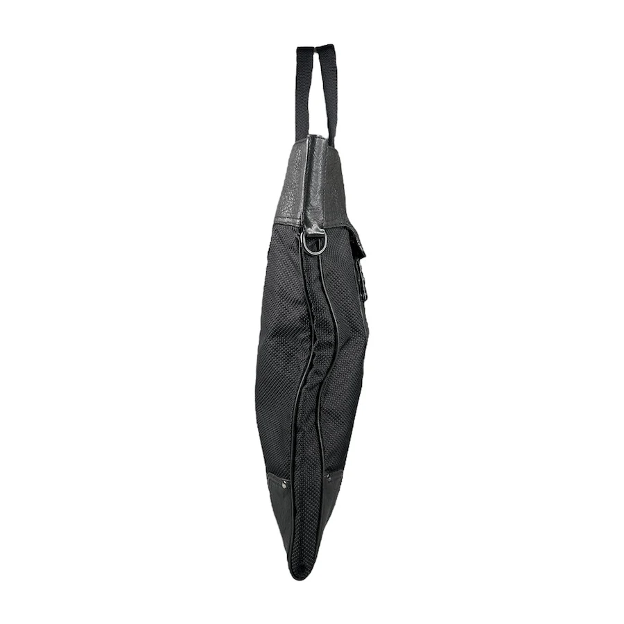 MIU MIU BLACK LEATHER & VINYL MESH TOTE BAG - Image 2