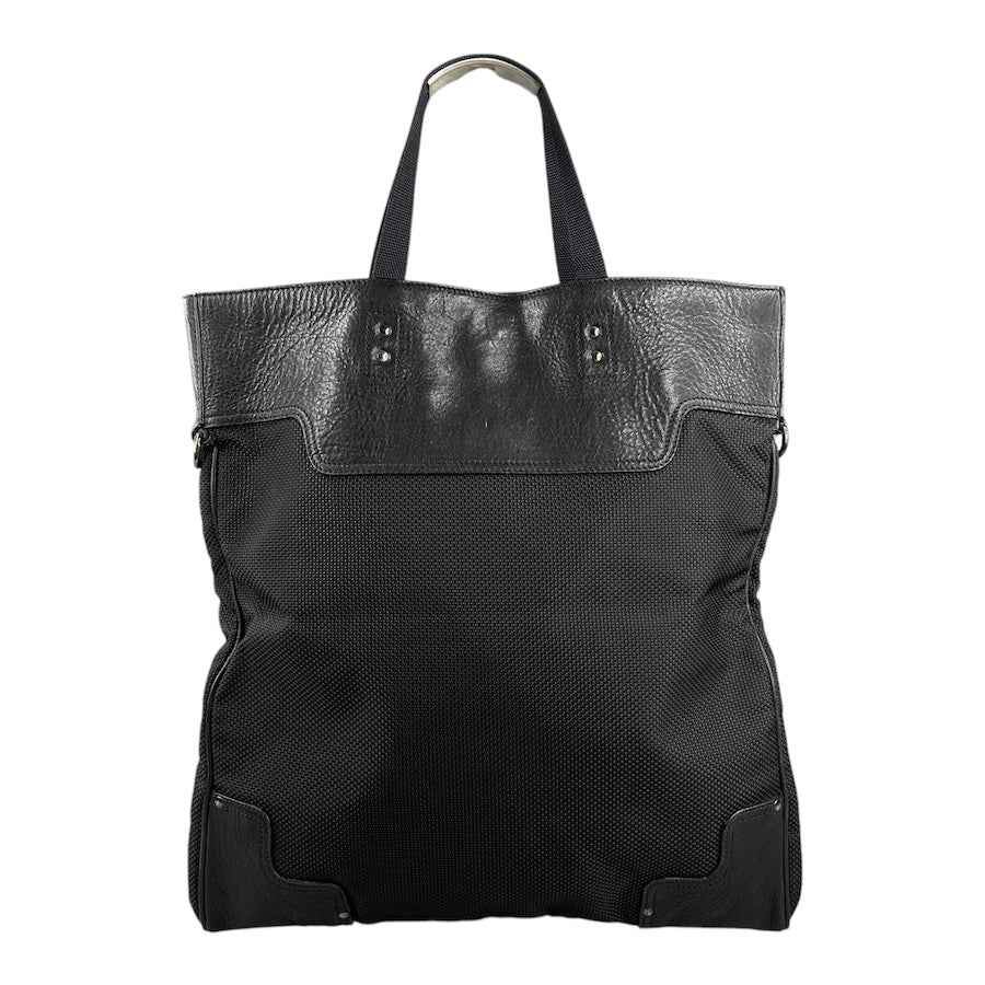 MIU MIU BLACK LEATHER & VINYL MESH TOTE BAG - Image 3