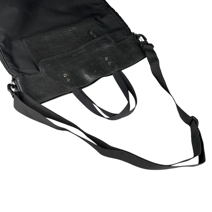 MIU MIU BLACK LEATHER & VINYL MESH TOTE BAG - Image 6