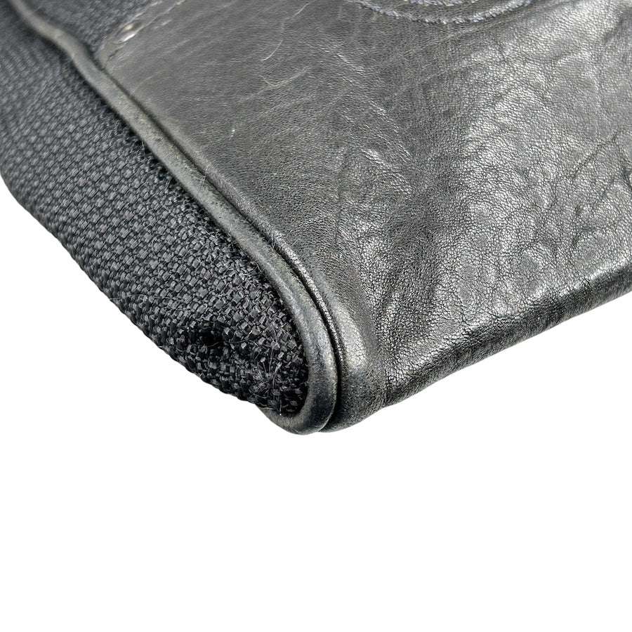MIU MIU BLACK LEATHER & VINYL MESH TOTE BAG - Image 9