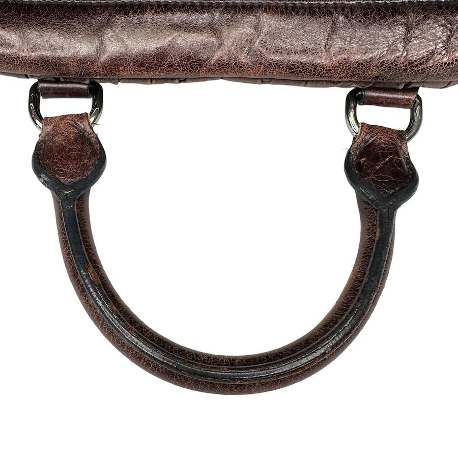MIU MIU BROWN LEATHER HAND BAG - Image 9