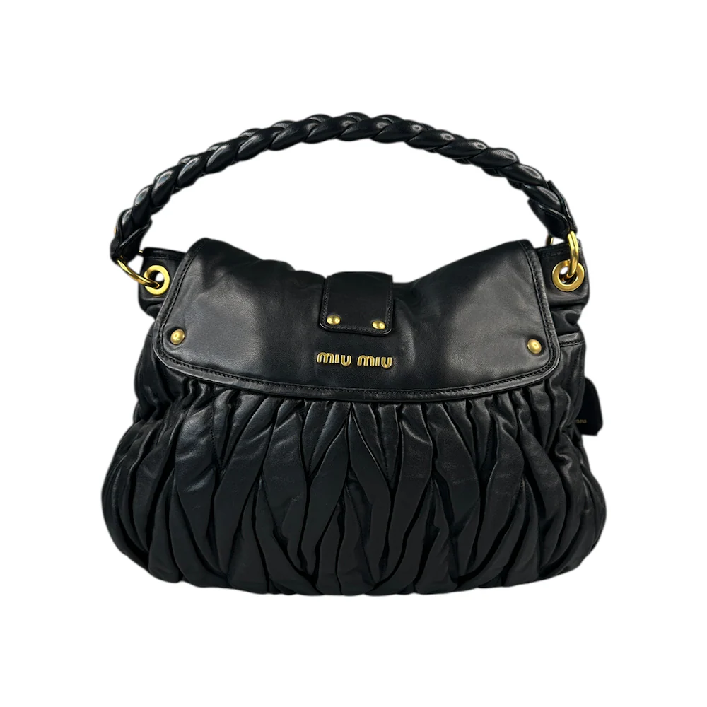 MIU MIU MATELASSE SHOULDER BAG - BLACK - Image 2