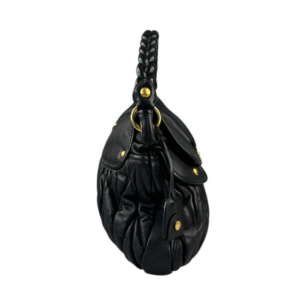 MIU MIU MATELASSE SHOULDER BAG - BLACK - Image 3