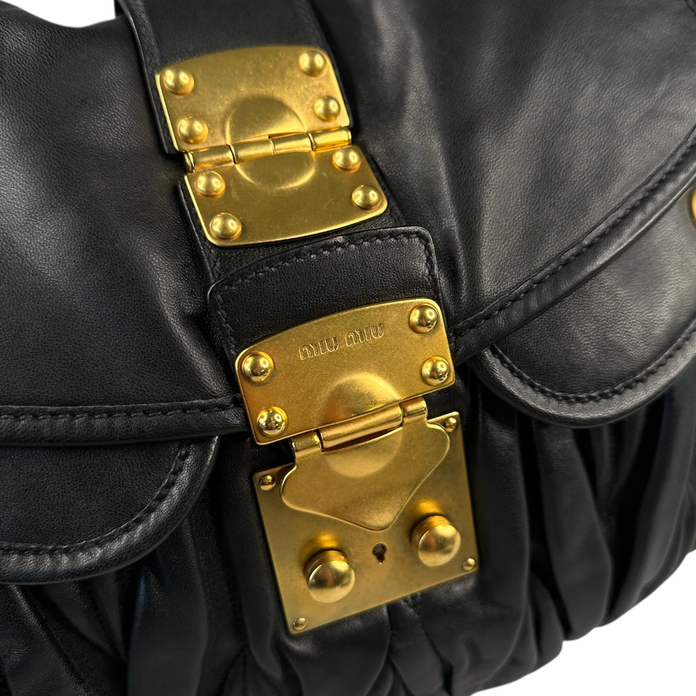 MIU MIU MATELASSE SHOULDER BAG - BLACK - Image 6