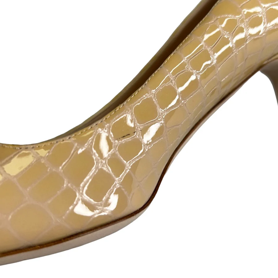 MIU MIU PATENT LEATHER CROCODILE PRINT KITTEN HEELS - Image 9
